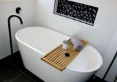Bathroom renovation with freestanding bath 